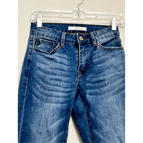 KanCan Jeans 3/25Mid Rise Skinny Slim Stretch Whiskered Blue KC11214LGH - Picture 2 of 3